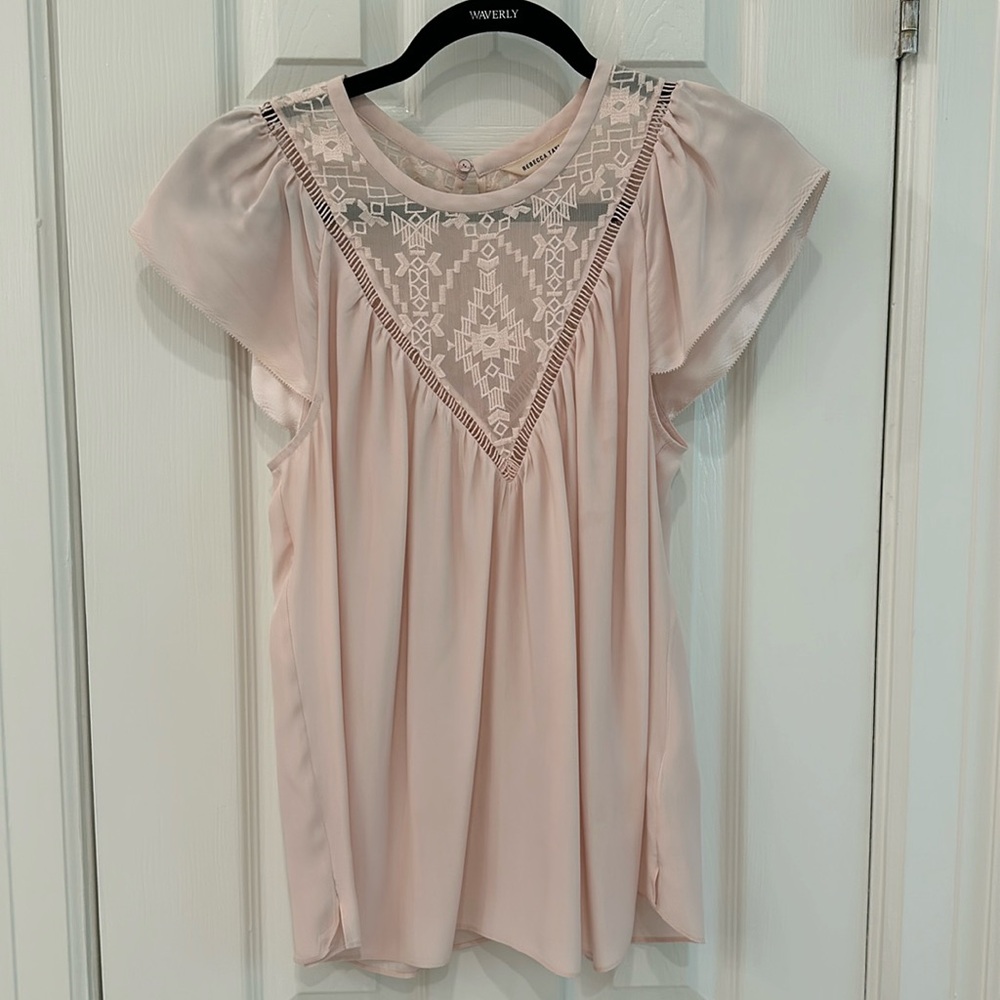 Rebecca Taylor light pink silk blouse.